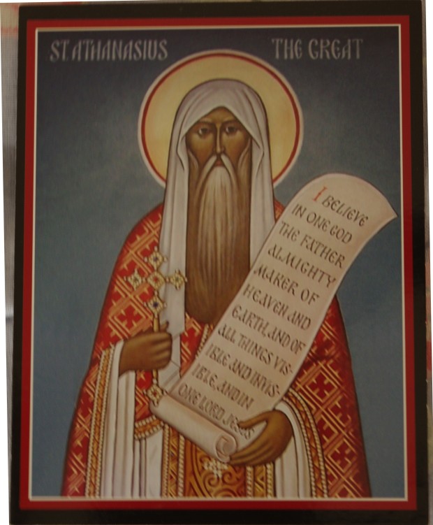 St. Athanasius the Great.  (from the icon at St. Innocent Russian Orthodox Church in Redmond Michigan)